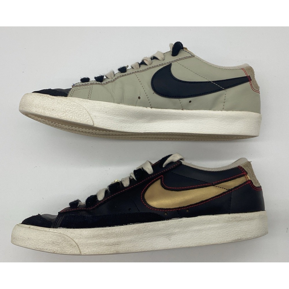 Nike Blazer Low 77 Sneakers Black & Natural Model #Dh4370-001 Sz 8.5 View 4